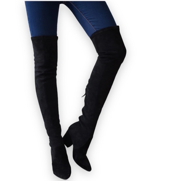 Ellis Classic Over The Knee Suede Leather Boots - Picture 3 of 11